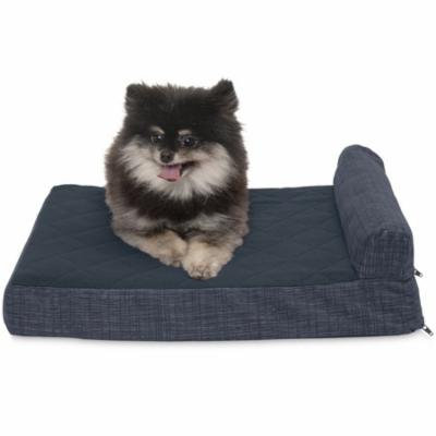 FurHaven Quilted Fleece & Print Suede Chaise Lounge Cooling Gel Top Sofa Pet Bed Dog Bed