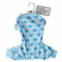 Lookin Good Heart Fleece Dog Pajamas - Blue Medium - (Fits 14