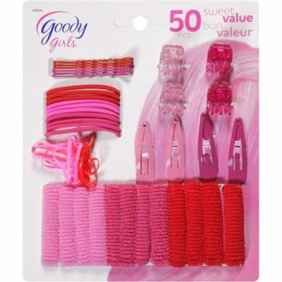 Goody Girls Hair Accessories 50 Pieces, Pink