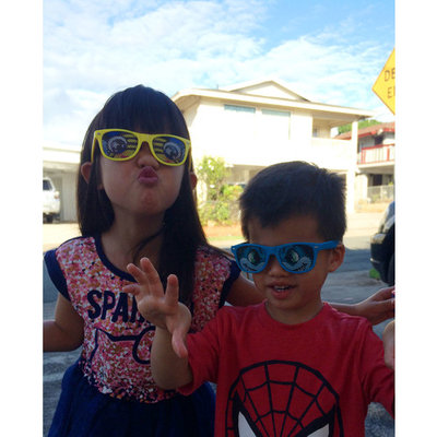 Ava & Kings 8 pc Mixed Color Cartoon Eye Decal Childrens Party Sunglasses