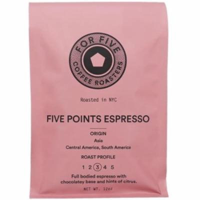 6 Pack - For Five Coffee Roasters Five Points Espresso Ground 12 oz