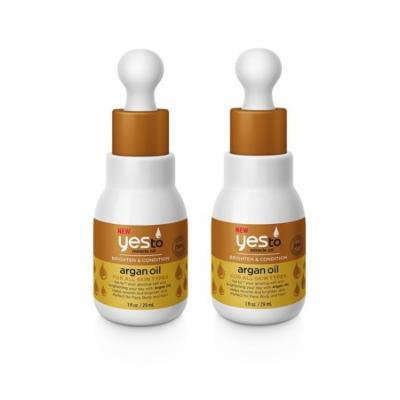 Yes To Miracle Oil Brighten and Condition Argan Oil for All Skin Types, 1 Oz (Pack of 2) + Makeup Blender Sponge