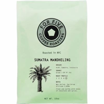6 Pack - For Five Sumatra Mandheling Whole Bean 12 oz