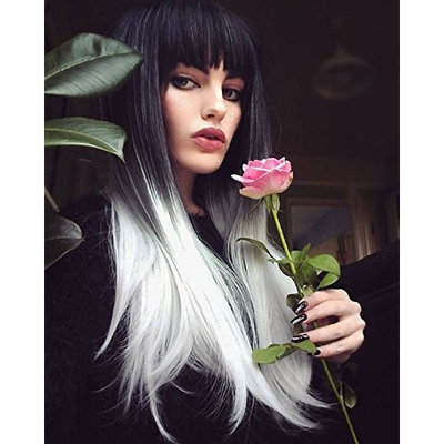 Synthetic Hair Lace Front Wigs Natural Black Color Long Straight Wigs with Baby Hair For Women Heat Resistant Replacement Clueless Full Wigs
