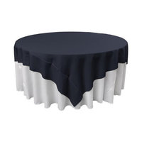 LA Linen TCpop90x90-NavyP72 Polyester Poplin Square Tablecloth Navy - 90 x 90 in.