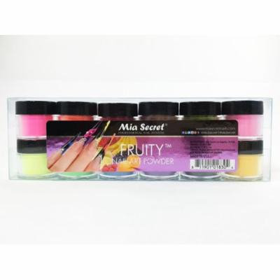 Mia Secret Nail Art Acrylic Professional Powder 12 Colors Set - FRUITY + Free Temporary Body Tatoo!