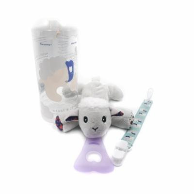 Nissi & Jireh 5 In 1 Pacifier holder plush toy Teether, Sheep