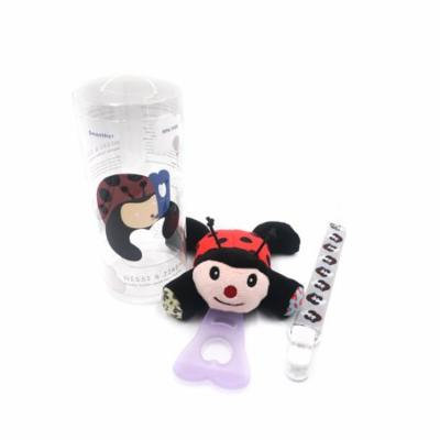Nissi & Jireh 5 In 1 Pacifier holder plush toy Teether, ladybug