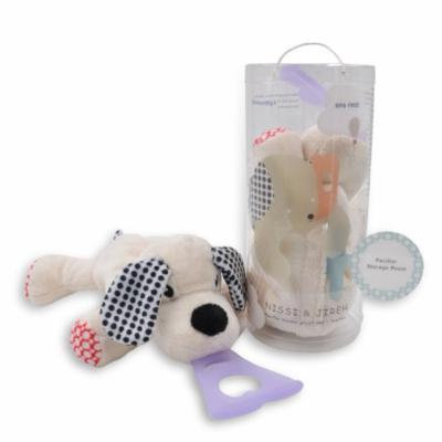 Nissi & Jireh 4 In 1 Pacifier holder plush toy Teether, Dog