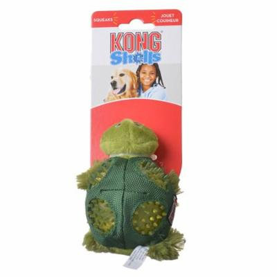 Kong Shells Textured Dog Toy - Turtle Small - 1 Pack - Pack of 4