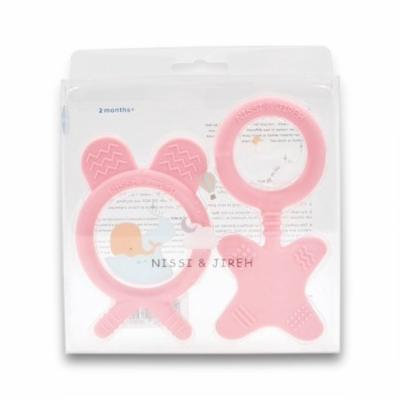 Nissi & Jireh Soft Silicone Baby Teether set, Pink