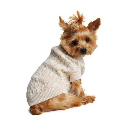 Cable Knit Dog Sweater by Doggie Design - Oatmeal 2X-Large