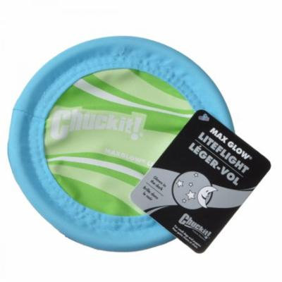 Chuckit MaxGlow Liteflight Dog Disc 10 Diameter - Pack of 4