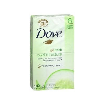 Dove Go Fresh Beauty Bar, Cool Moisture, 4 oz bars, 6 ea (Pack of 2)