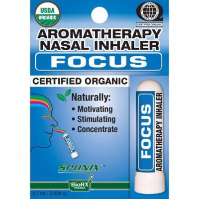 Sponix Aromatherapy Nasal Inhaler - Focus - 0.7 mL - USDA Organic, Made from 100% Pure and Natural Essential Oils