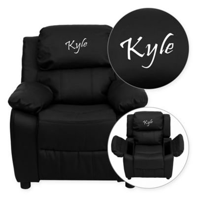Flash Furniture Leather Kids Recliner in Black