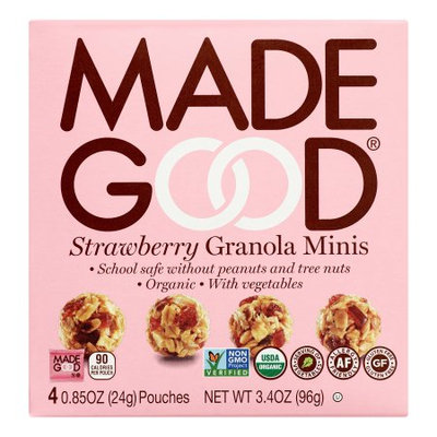 Nassau Candy 966606 3.4 oz Made Good Strawberry Granola Minis - Pack of 6