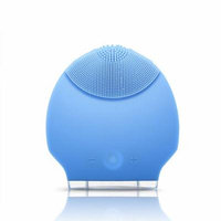 Silicone Personal Rechargeable Mini Ultrasonic Beauty Instrument Super Facial Cleaner Face Care Blue