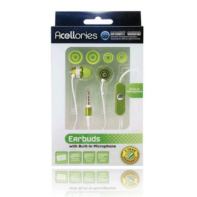 Acellories 3.5mm Universal Earbud Headsets - Green