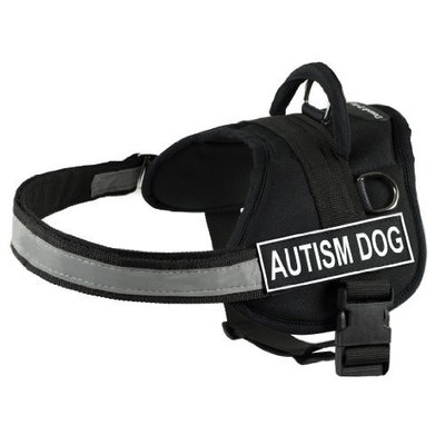 DT Works Harness, Autism Dog, Black/White, Large - Fits Girth Size: 34-Inch to 47-Inch