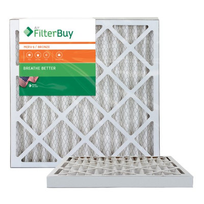 AFB Bronze MERV 6 24x24x2 Pleated AC Furnace Air Filter. Filters. 100% produced in the USA. (Pack of 2)