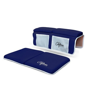 Bath Kneeler and Elbow Rest Bundle | Cushion Protection for Parents During Baby Bath Tub Time with Extra Wide, Non Slip, Thick 1.5 Inch Foam in Navy Blue by California Home Goods
