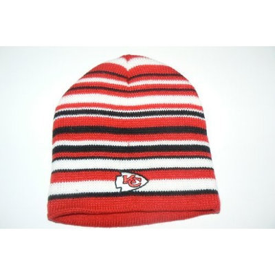 Reebok NFL Kansas City Chiefs Opening Day Knit Striped Beanie Hat Ski Skull Cap Lid Toque