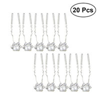 Frcolor Rhinestone Faux Pearl Hairpins Flower Bride Bridesmaid Hair Accessories,20 Pcs