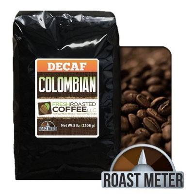 100% Colombian Decaf Coffee, Fresh Roasted Coffee LLC (5 lb. Whole Bean)