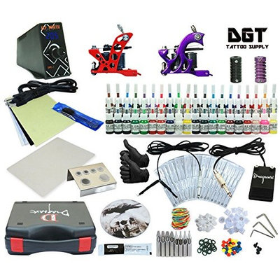 Complete Tattoo Kit 2 Machines Power Supply 40 colors ink