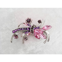 Purple and Pink Crystal Hair Barrette