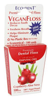 Eco-Dent 230639 Premium Dental Floss VeganFloss Cranberry-Aloe Vera 100 Yards