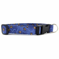 Coffee Beans on Blue Dog Collar - Size - Small