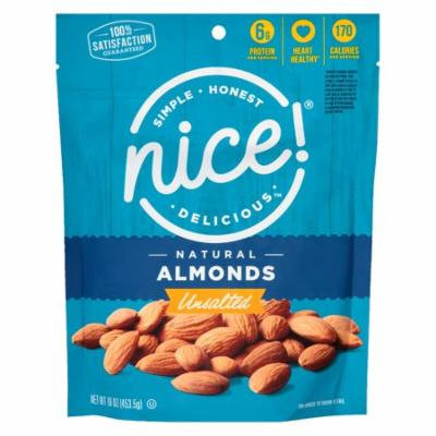 Nice! Natural Almonds Unsalted16.0 oz.(pack of 1)