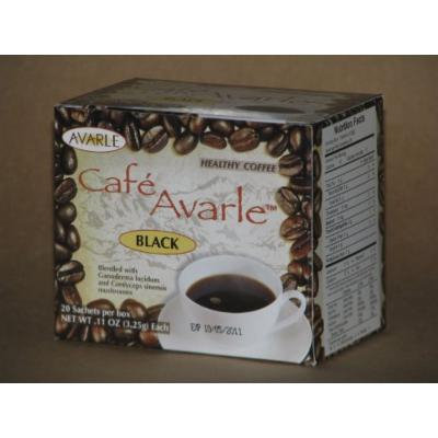 Cafe Avarle Black Healthy Coffee with Ganoderma & Cordyceps 1 Box (20 Sachets)