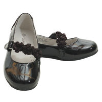 L'Amour Black Patent Floral Dress Shoe Toddler Girl 5-Little Girl 2