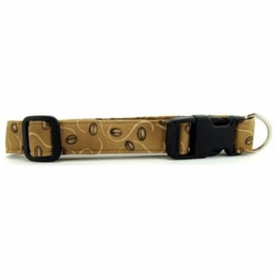 Coffee Beans & Cream Dog Collar - Size - Small