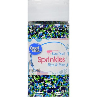 Wal-mart Stores, Inc. Great Value Non Pareil Blue & Green Sprinkles, 3.15 oz