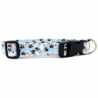 Light Blue Tossed Snowmen Dog Collarpt - Size - Small