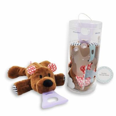 Nissi & Jireh 4 In 1 Pacifier holder plush toy Teether, Bear