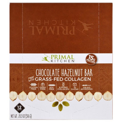Primal Kitchen, Chocolate Hazelnut, Grass-Fed Collagen, 12 Bars, 1.7 oz (48 g) Each(pack of 2)