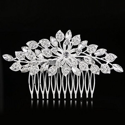 Urberry Vintage Wedding Hair Accessories for Brides Crystal Simulated Pearl Bridal Hair Comb Women