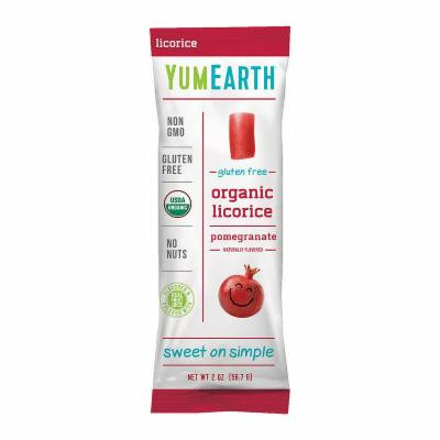 YumEarth Organic Gluten Free Pomegranate Licorice- 2 oz - 12 Count