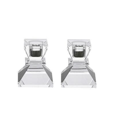 Badash Crystal YD377 PAIR OF CANDELSTICKS H2.75 in.