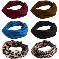FRCOLOR 6pcs Sweat Wicking Stretchy Athletic Print Wide Bandana Headbands Head Wrap Yoga Headband Head Scarf Stylish Head Band for Sports Workout Fitness Party Prom