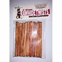 10/5inch Rawhide Twists, Bacon Flavored
