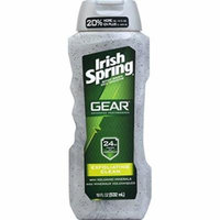 3 Pack Irish Spring Gear Body Wash 24Hr Fresh Exfoliating Clean 18oz Each