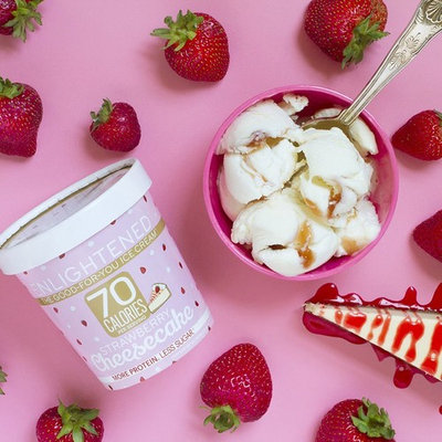 Enlightened - The Good For You Ice Cream, High Protein-Low Sugar-High Fiber-Low Fat, Strawberry Cheesecake, Pint (8 Count)
