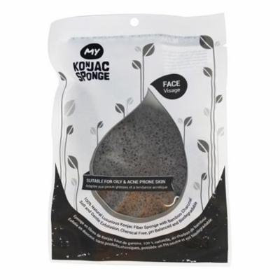 All Natural Konjac Face Sponge with Added Bamboo Charcoal by My Konjac Sponge (pack of 2)