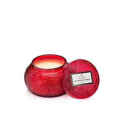 Voluspa - Japonica Embossed Glass Candle - Goji & Tarrocco Orange
